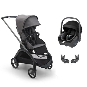 Bugaboo Dragonfly + Pebble 360/360 Pro Travel System - Grey Melange-Travel Systems-Pebble 360 Car Seat-No Carrycot | Natural Baby Shower