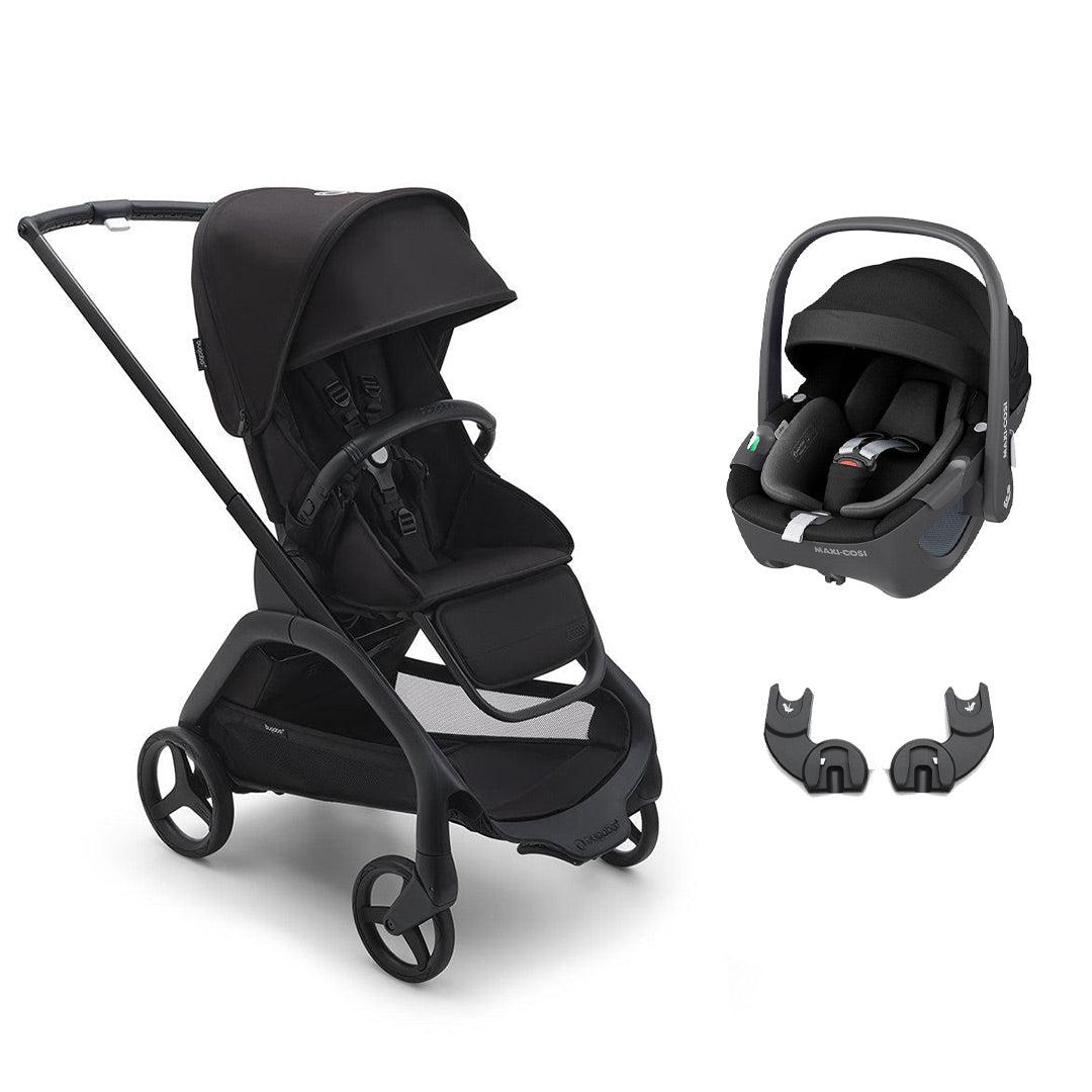 Bugaboo Dragonfly + Pebble 360/360 Pro Travel System - Midnight Black-Travel Systems-Pebble 360 Car Seat-No Carrycot | Natural Baby Shower