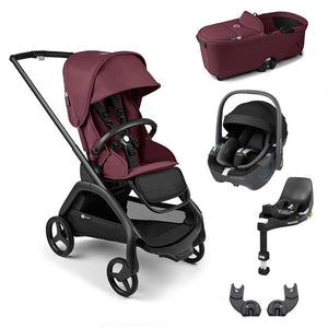 Bugaboo Dragonfly + Pebble 360 Travel System-Travel Systems-Dark Cherry-With Carrycot | Natural Baby Shower
