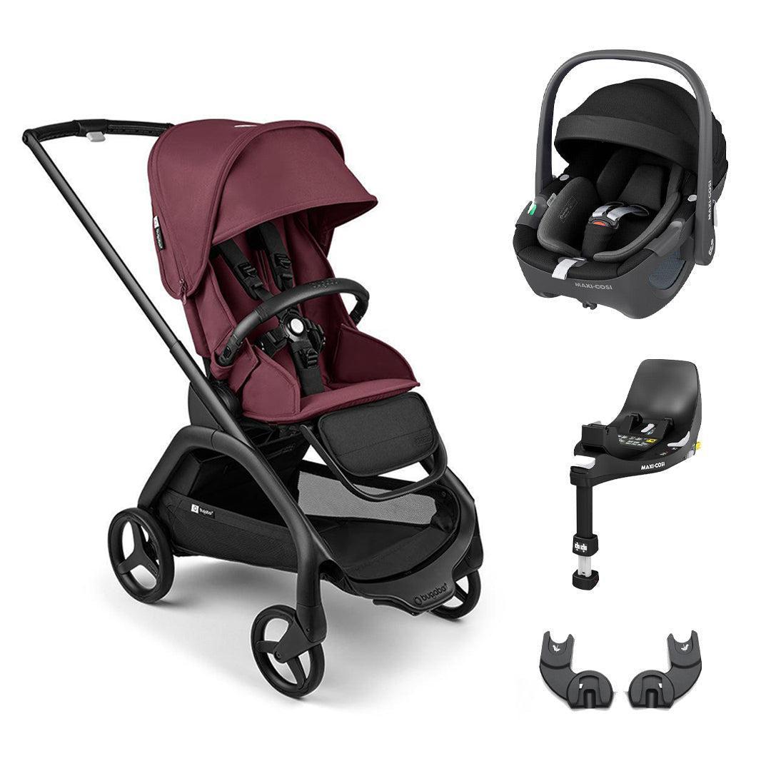 Bugaboo Dragonfly + Pebble 360 Travel System-Travel Systems-Dark Cherry-No Carrycot | Natural Baby Shower