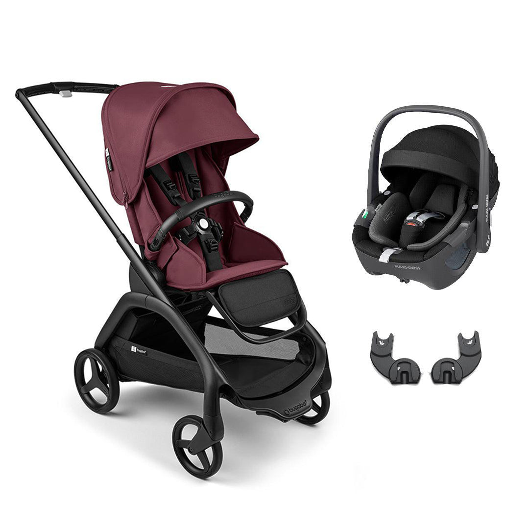 Bugaboo Dragonfly + Pebble 360 Travel System-Travel Systems-Dark Cherry-No Carrycot | Natural Baby Shower