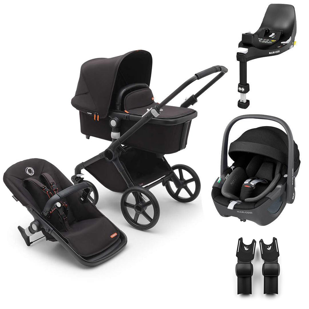 Bugaboo Fox Cub + Pebble 360/360 Pro 2 Travel System-Travel Systems-Midnight Black-Pebble 360 | Natural Baby Shower
