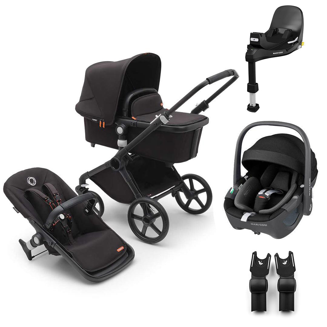 Bugaboo Fox Cub + Pebble 360/360 Pro 2 Travel System-Travel Systems-Midnight Black-Pebble 360 | Natural Baby Shower