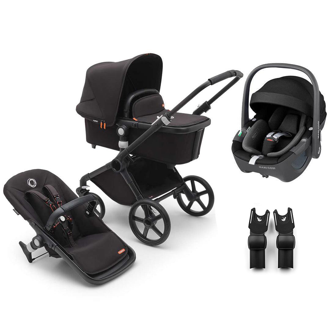 Bugaboo Fox Cub + Pebble 360/360 Pro 2 Travel System-Travel Systems-Midnight Black-Pebble 360 | Natural Baby Shower