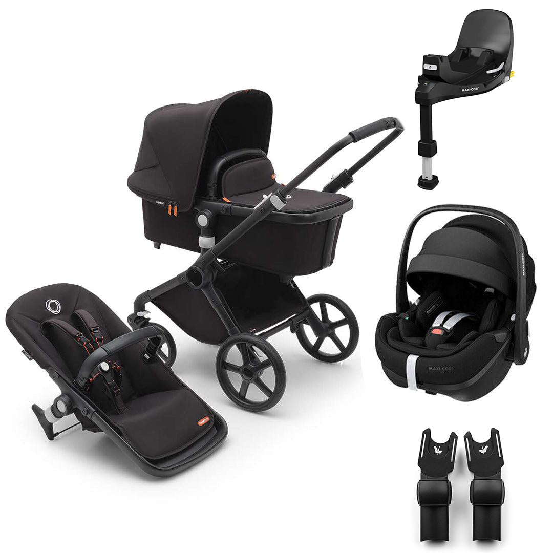 Bugaboo Fox Cub + Pebble 360/360 Pro 2 Travel System-Travel Systems-Midnight Black-Pebble 360 Pro 2 | Natural Baby Shower