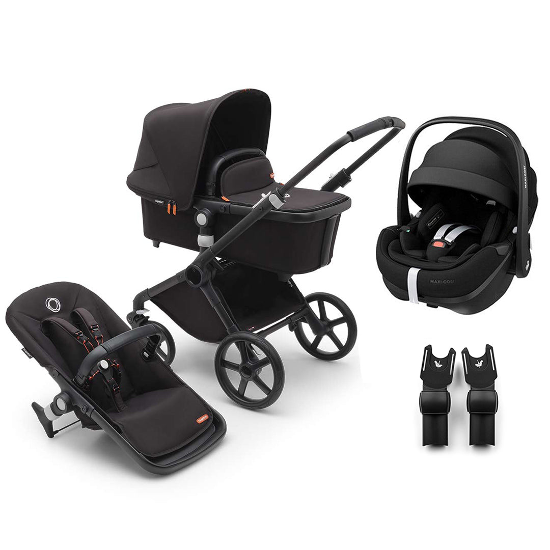 Bugaboo Fox Cub + Pebble 360/360 Pro 2 Travel System-Travel Systems-Midnight Black-Pebble 360 Pro 2 | Natural Baby Shower