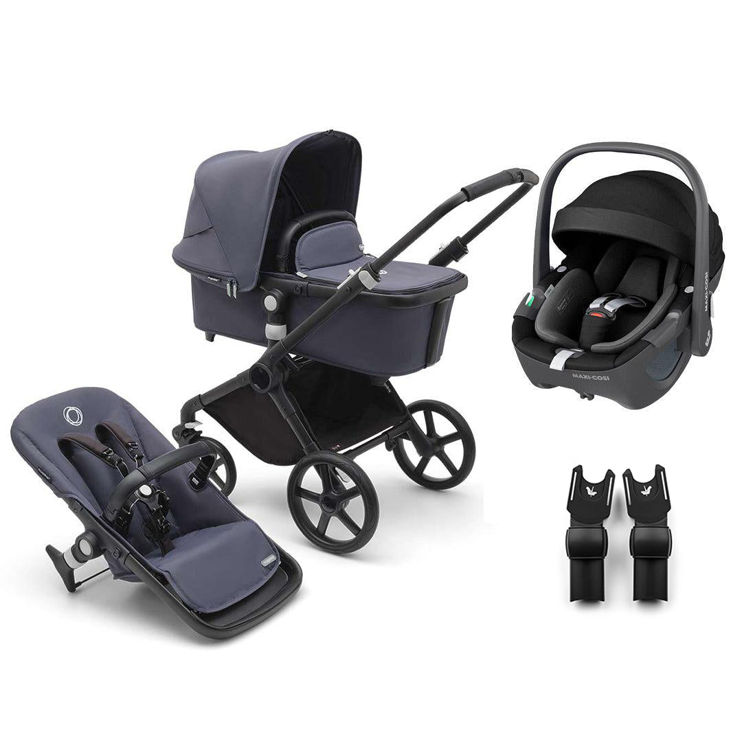 Bugaboo Fox Cub + Pebble 360/360 Pro 2 Travel System-Travel Systems-Stormy Blue-Pebble 360 | Natural Baby Shower