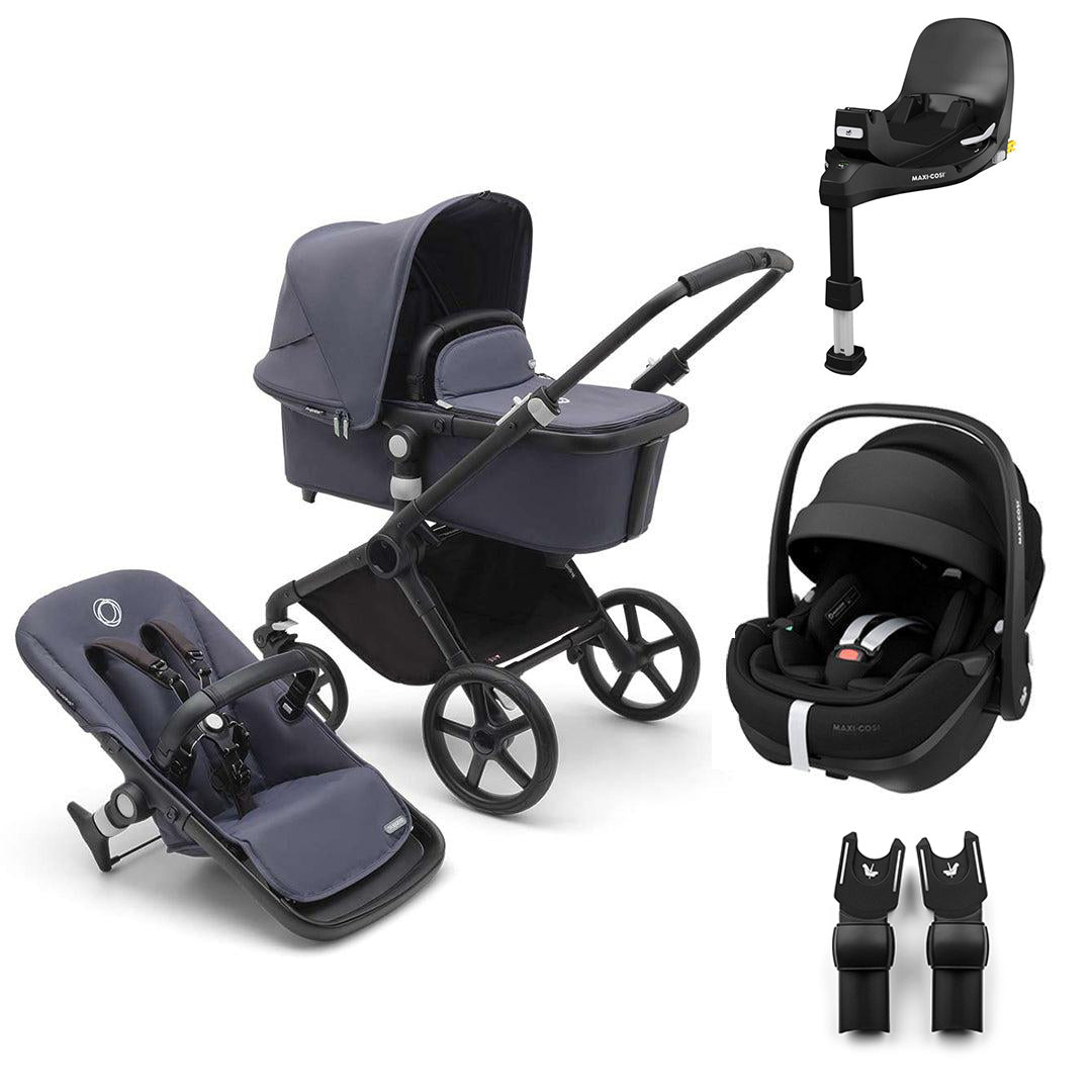 Bugaboo Fox Cub + Pebble 360/360 Pro 2 Travel System-Travel Systems-Stormy Blue-Pebble 360 Pro 2 | Natural Baby Shower