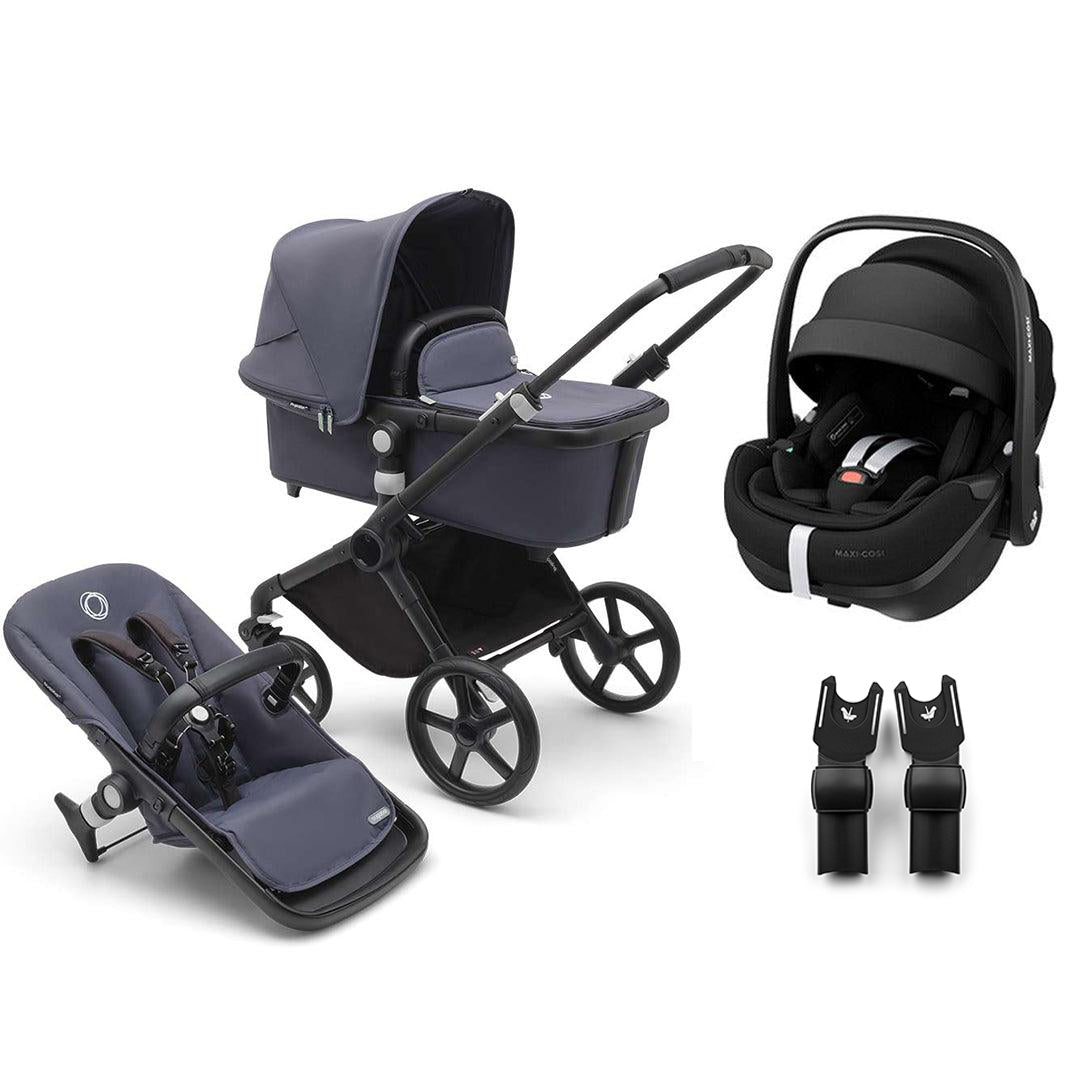 Bugaboo Fox Cub + Pebble 360/360 Pro 2 Travel System-Travel Systems-Stormy Blue-Pebble 360 Pro 2 | Natural Baby Shower