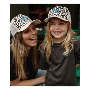 Hello Hossy - Trucker Leopard Curved Brim Hat Recycled Fibers | Cream