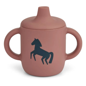 Liewood - Neil Silicone Learning Cup | Horses/Dark Rosetta