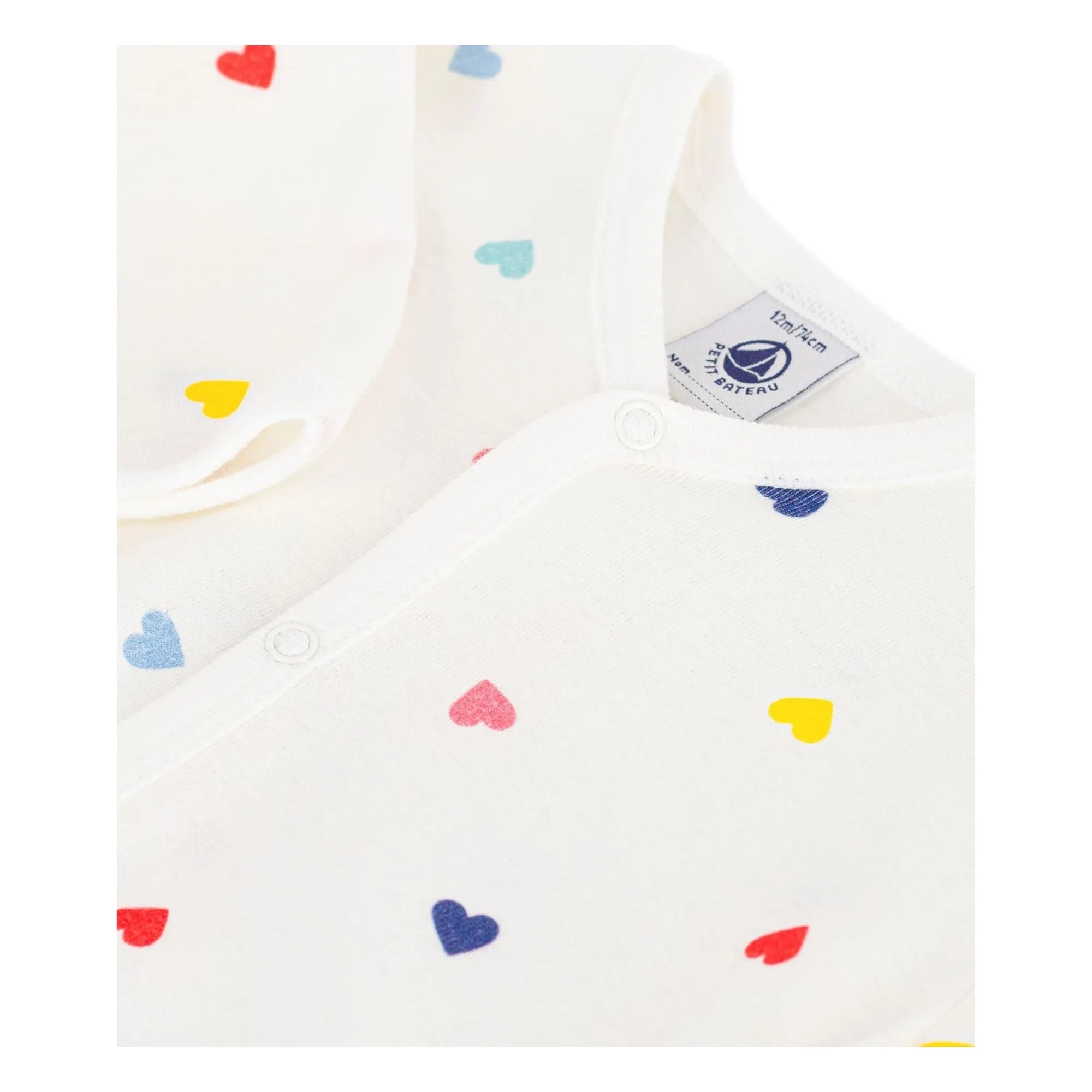 Petit Bateau - Sleep Well Hearts Pijama | Beyaz