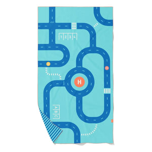 Quut - Circuit microfiber beach towel | Blue