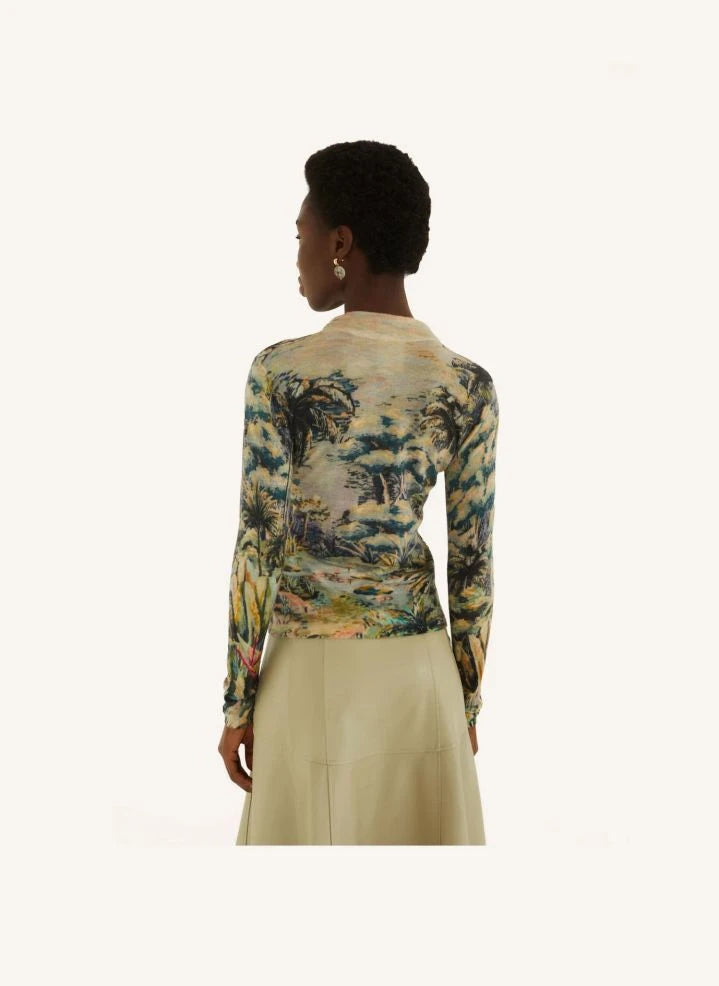 Farm Rio - Petricor Thin Mesh Top | Blue