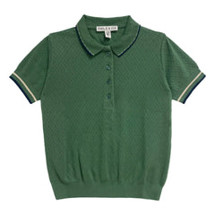 Emile et Ida - Pointelle Polo | Chrome Green