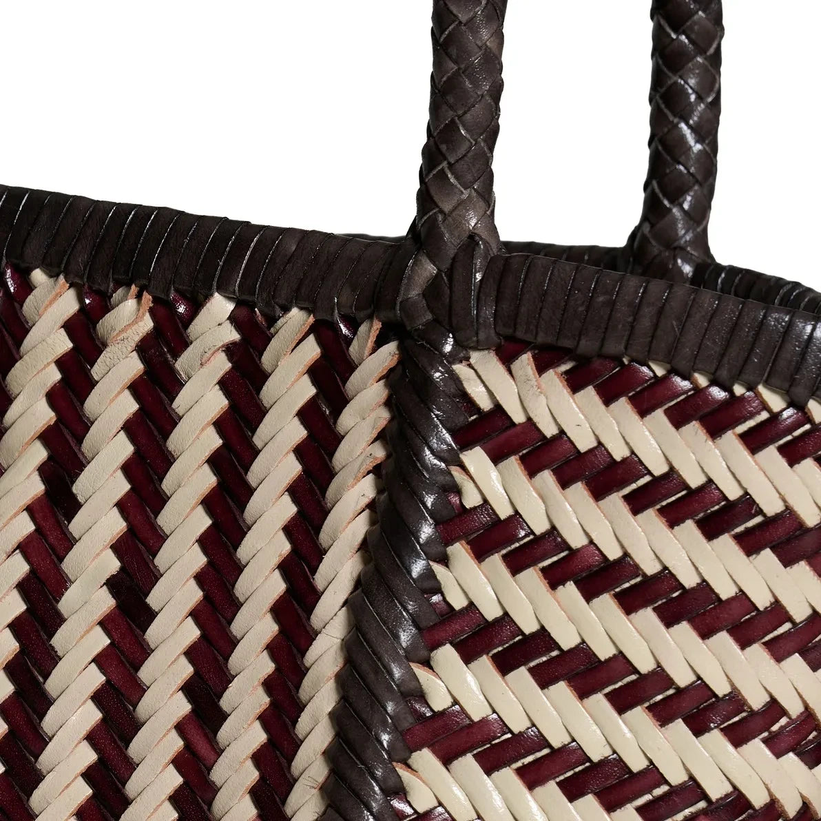 Vipera - Ruby Striped Leather Bag | Ivory