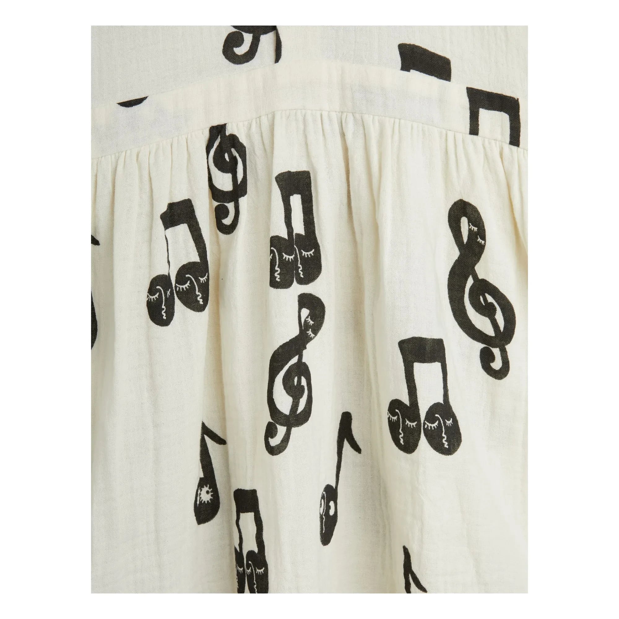 Mini Rodini - Dress Notes Organic Cotton Gauze | White