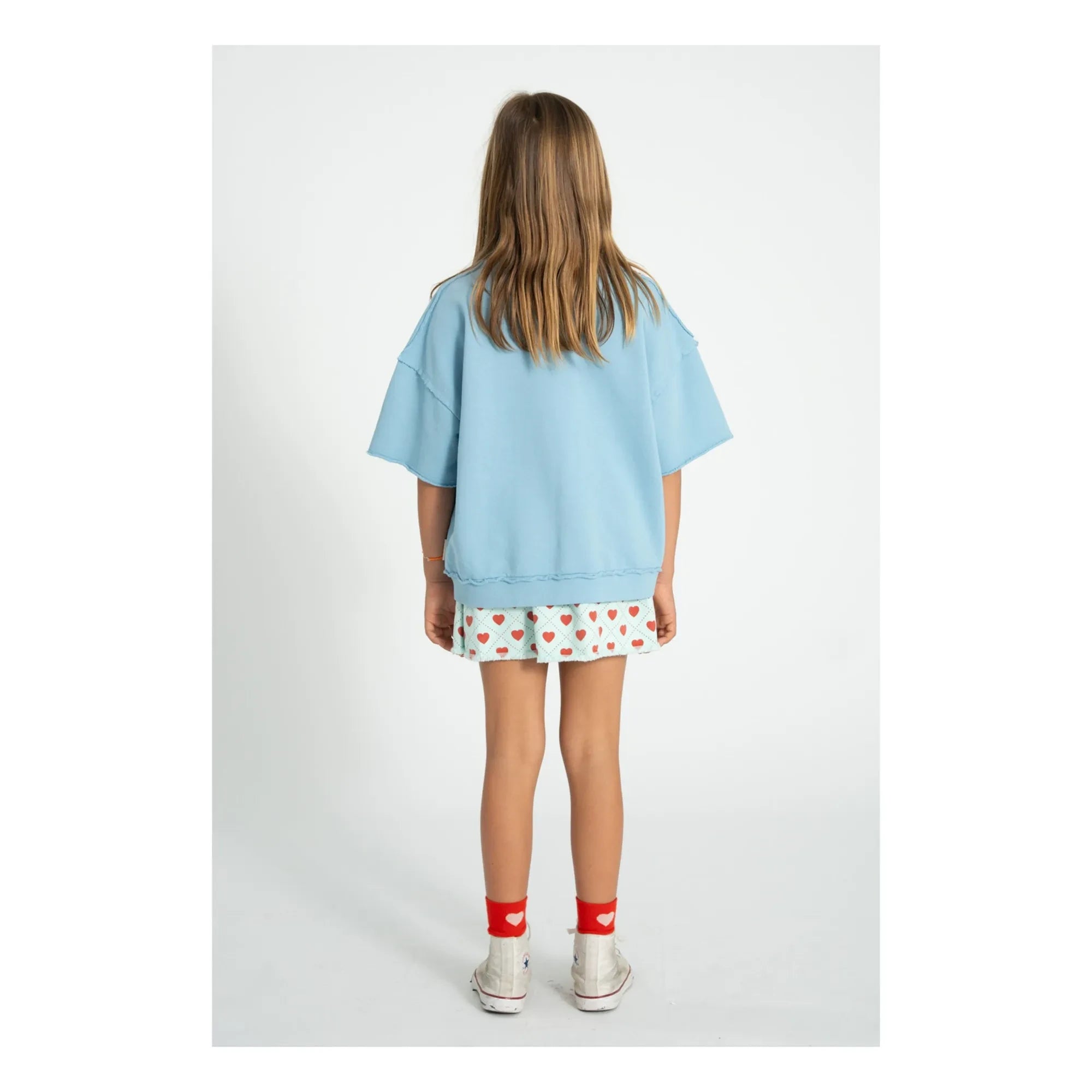 Piupiuchick - Light Blue Twill Heart Skirt