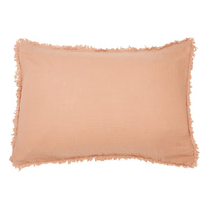 Haomy - Katni Organic Cotton Voile Fringed Pillowcase | Russet