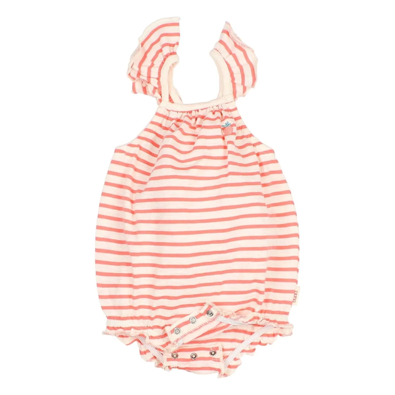 Búho - Strawberry Striped Organic Cotton Overall | Red