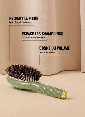 La Bonne Brosse - L'Universelle Hair Brush No. 01 - Care and Shine | Almond Green