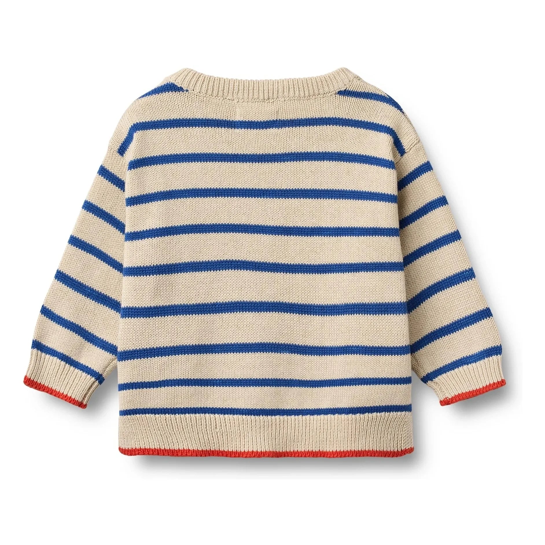 Wheat - Morgan Organic Cotton Striped Knit Sweater | Blue