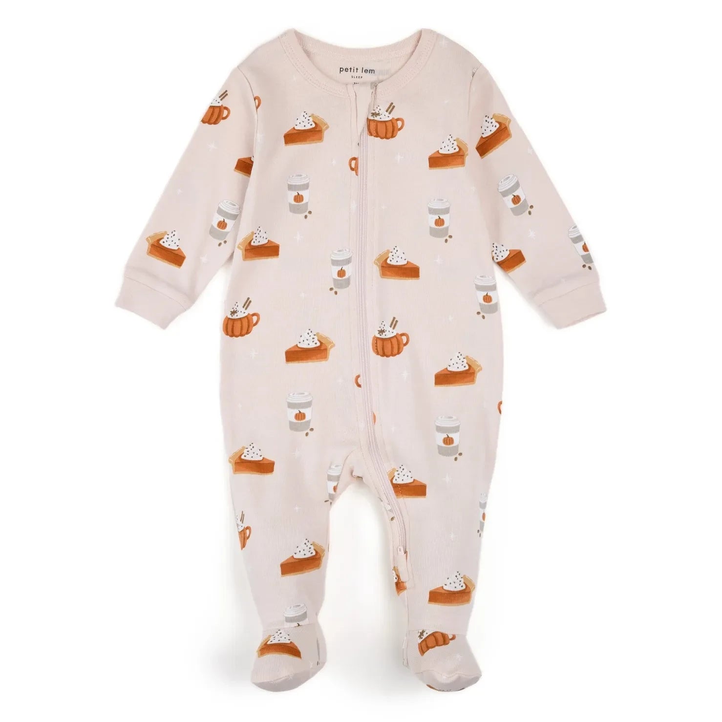 Petit Lem - Organik Pamuklu "Gâteaux" Patikli Pijama | Pembe