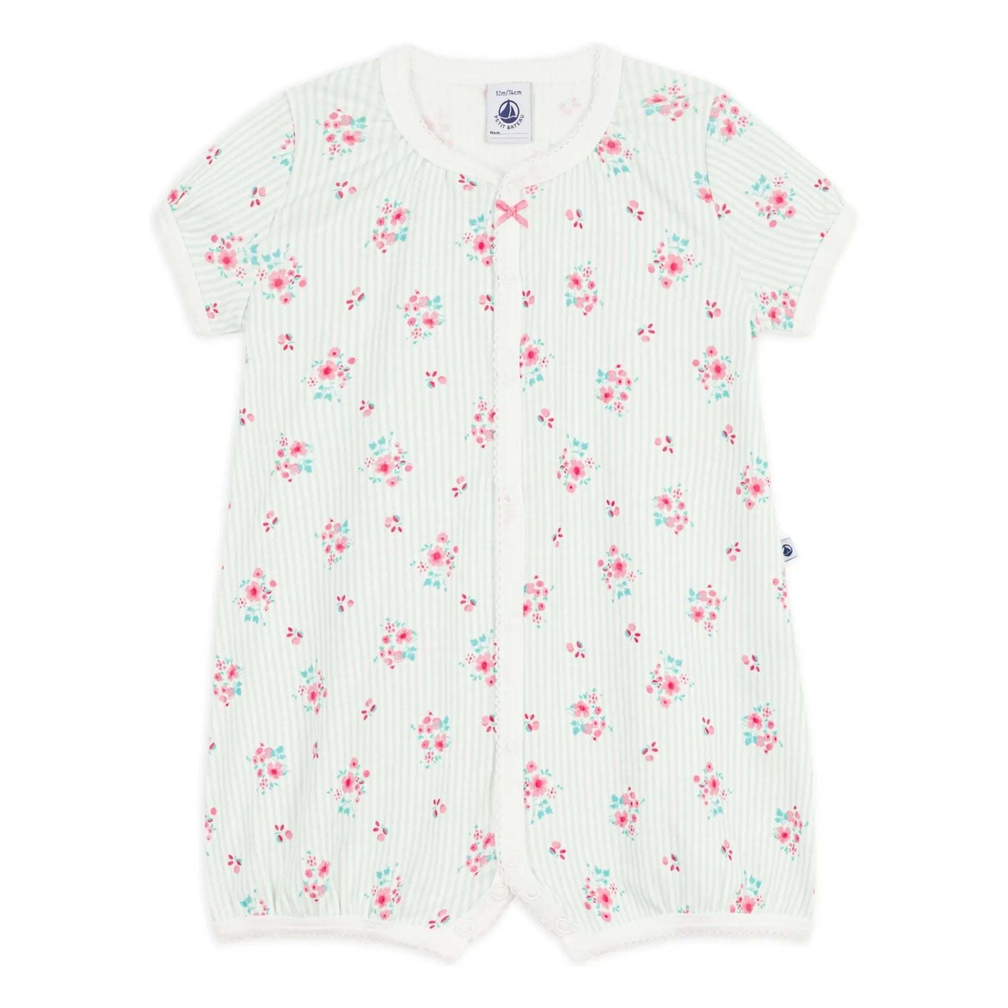 Petit Bateau - Organic Cotton Floral Pattern Pajama Underwear | White