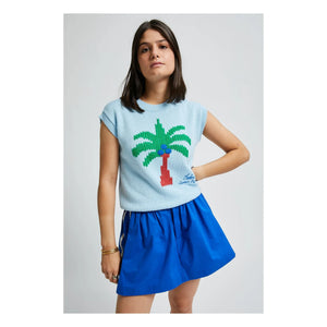 Indee - Sleeveless Vaucluse Palm Sweater | Light Blue