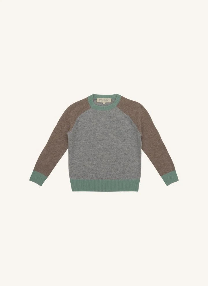 Holmm - Colorblock Blair Kaşmir Kazak | Gri