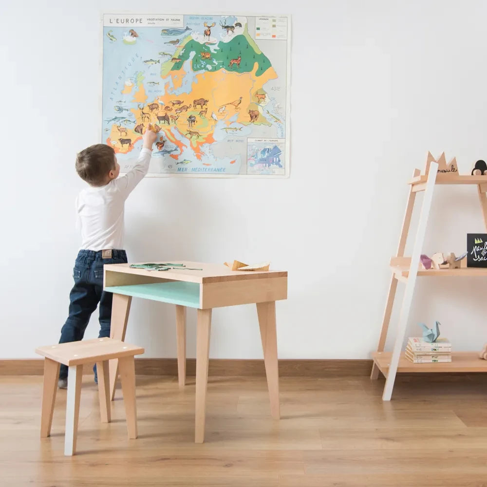 Paulette et Sacha - Point-Virgule Stool | White