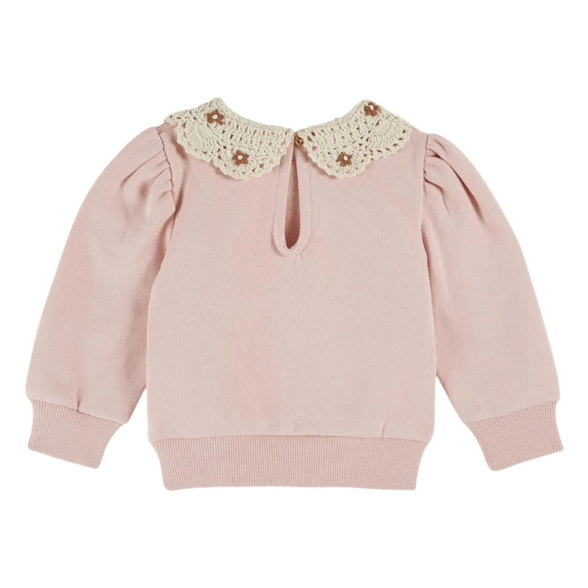 Emile et Ida - Claudine Collar Sweatshirt Organic Cotton | Pink