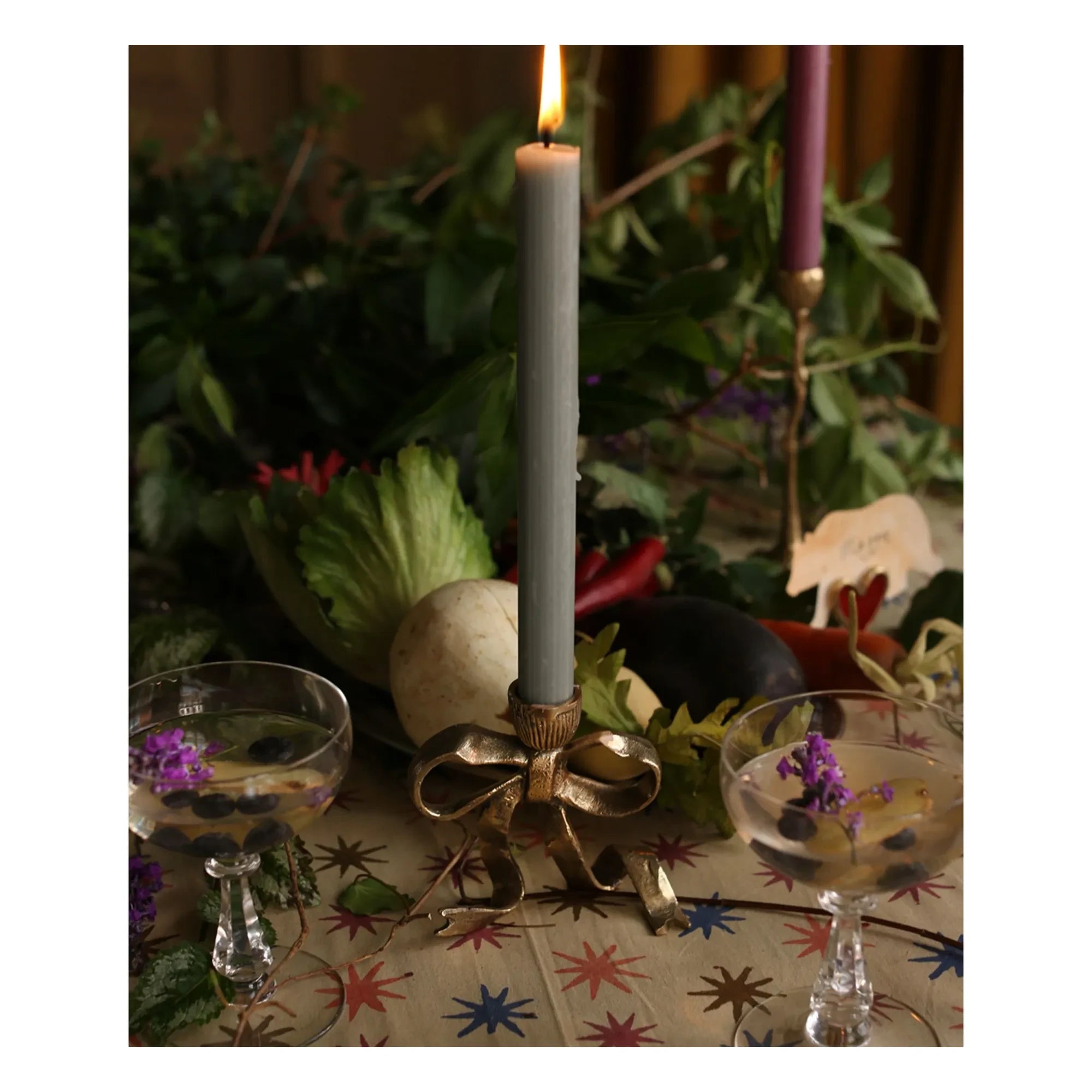 Doing Goods - Riley Ribbon Brass Candle Holder | Gold