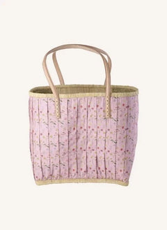 Rice - “Flowers” Storage Basket | Soft Pink