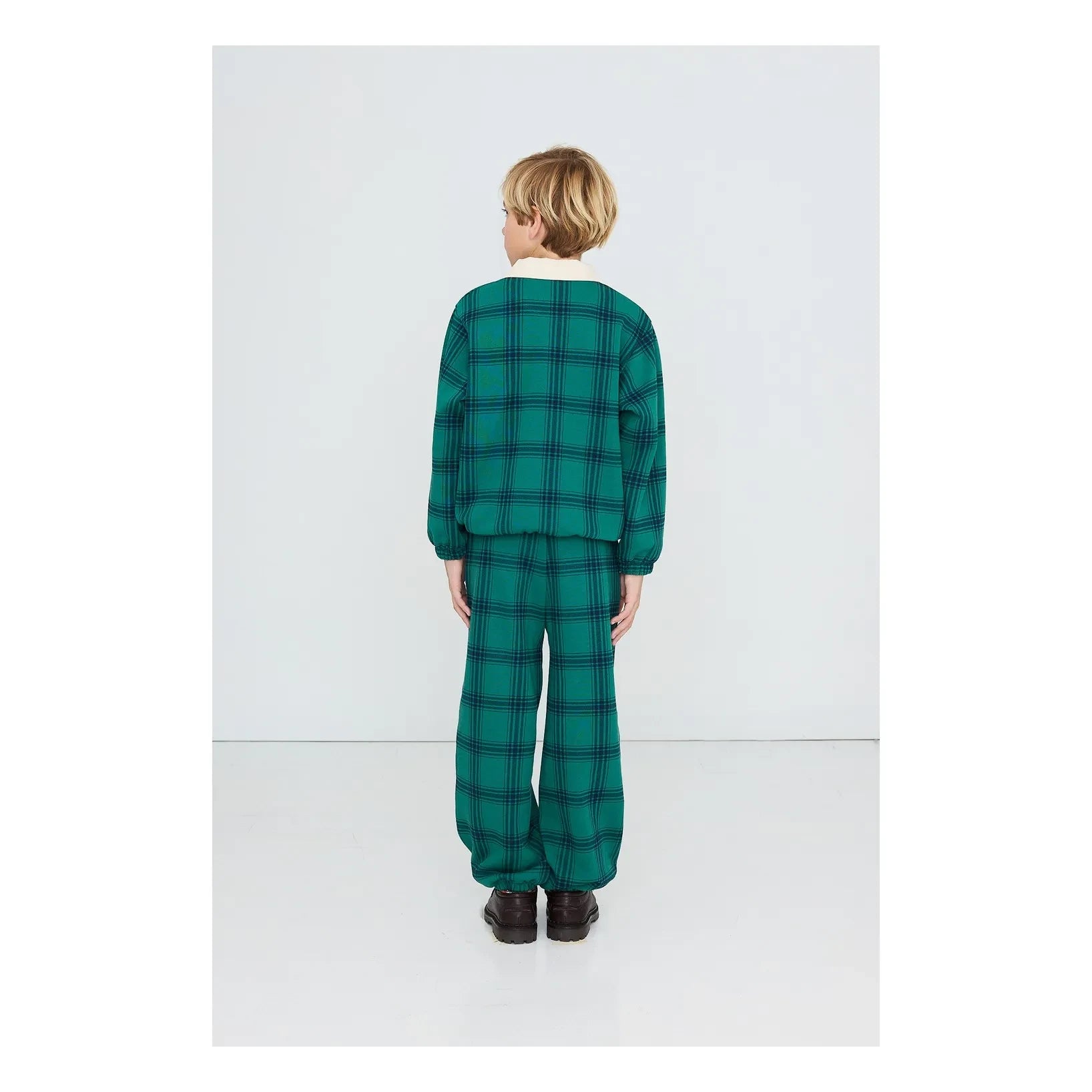 Tinycottons - Organic Cotton Plaid Jogger Pants | Green