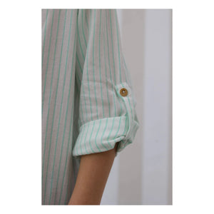 Lililotte - Côme Striped Organic Cotton Shirt | Mint Green