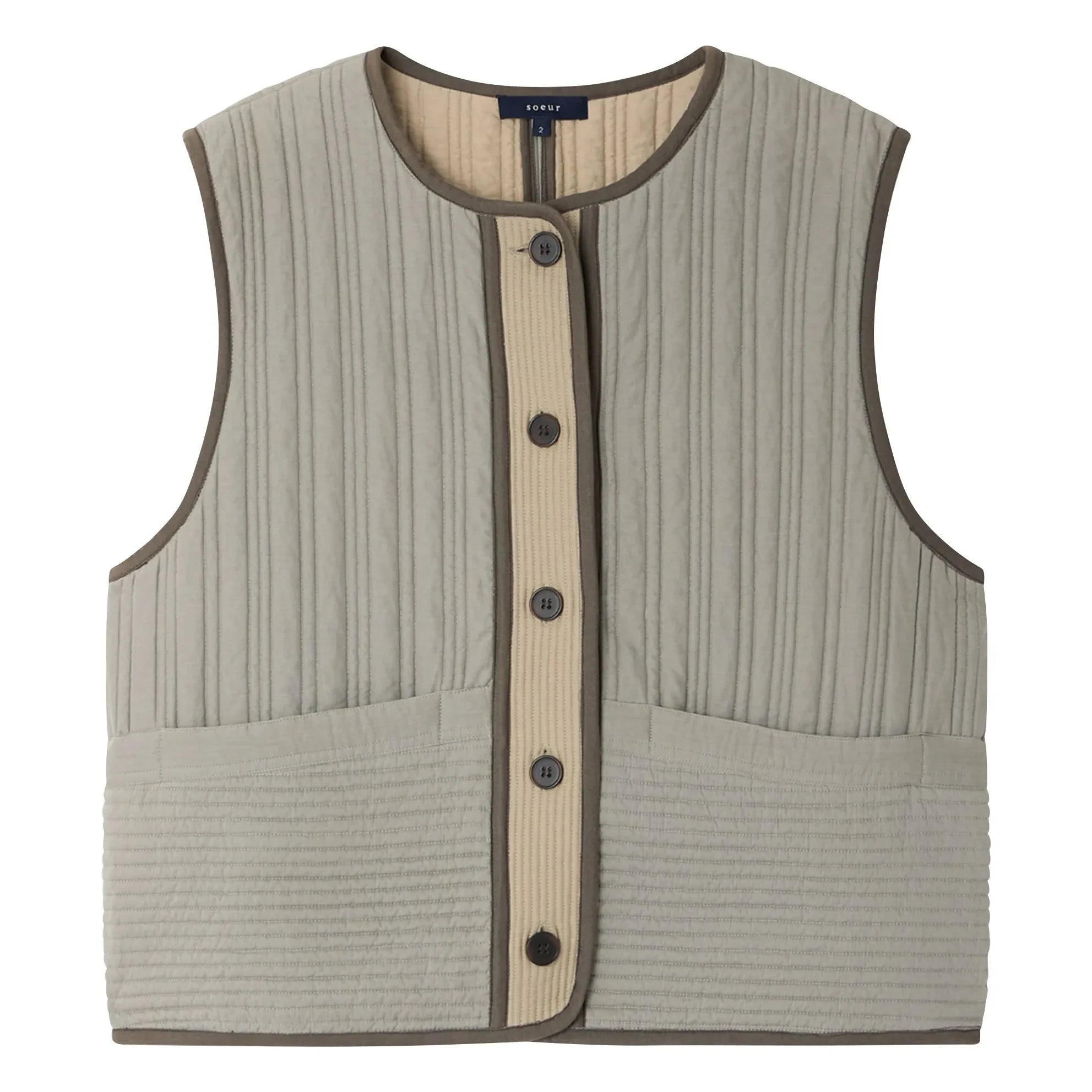 Soeur - Hima Sleeveless Jacket | Green Water