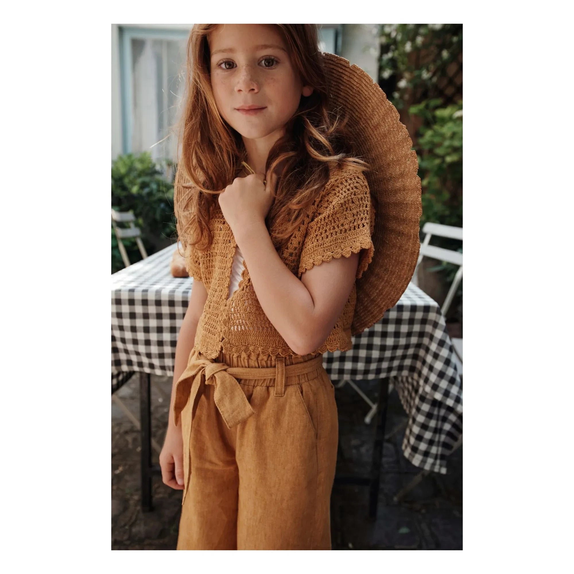 Emile et Ida - Crochet Short-Sleeve Vest | Mustard