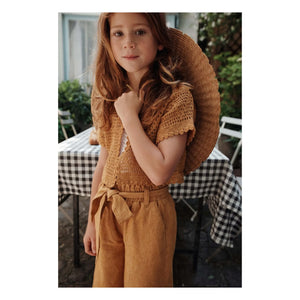 Emile et Ida - Crochet Short-Sleeve Vest | Mustard