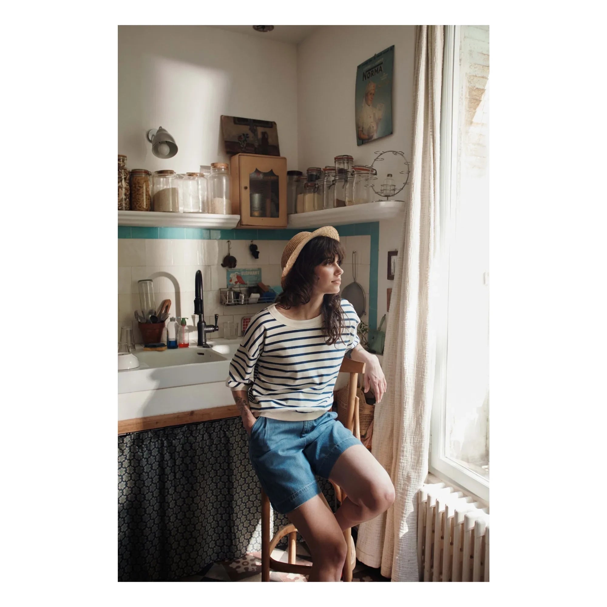 Emile et Ida - Sailor Striped Organic Cotton Sweatshirt | Navy Blue