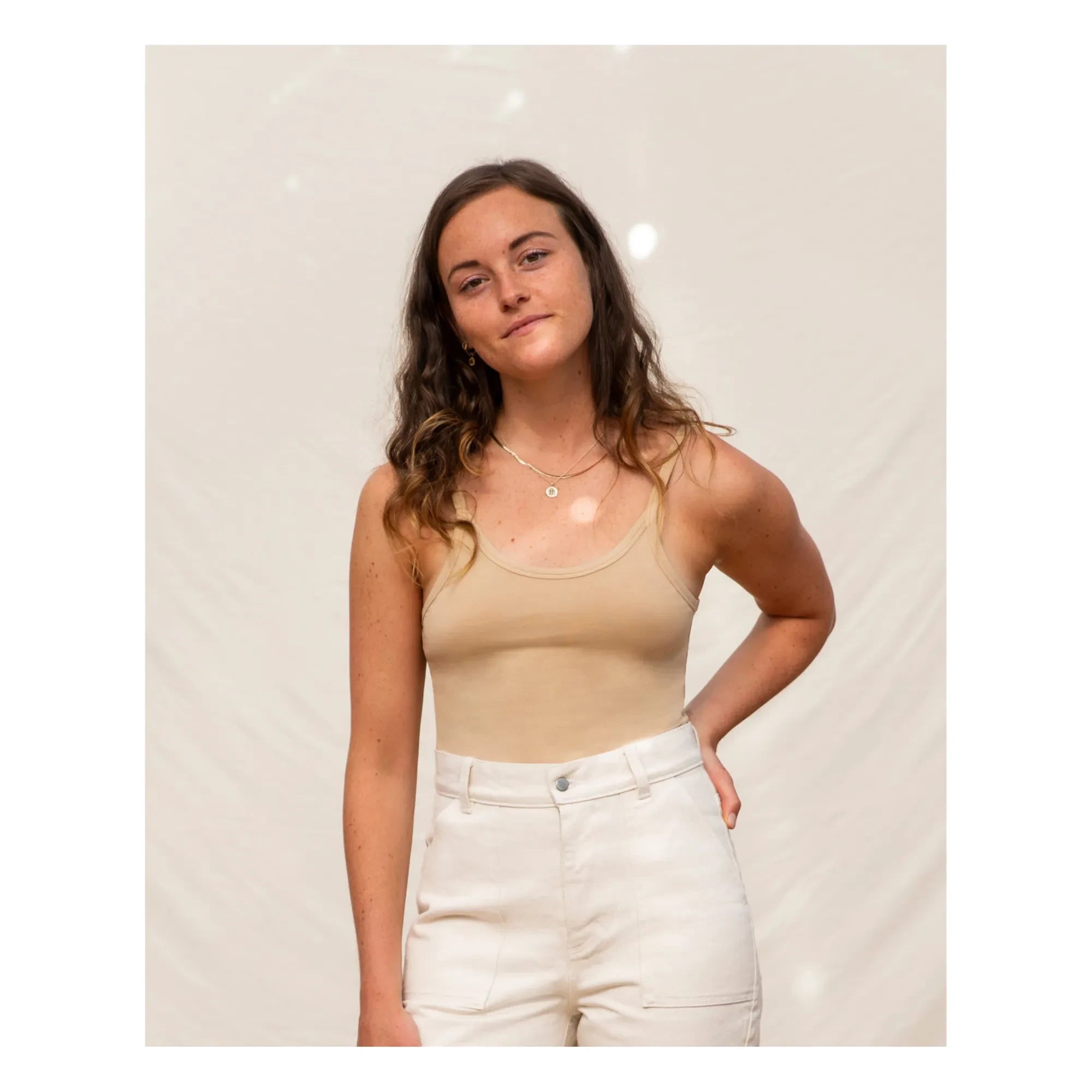 Matona - Cropped Organic Cotton Tank Top - Women's Collection | Powder