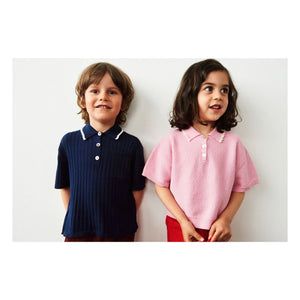 FUB - Polo Oversize Fine Pique Knit Organic Cotton | Candy pink