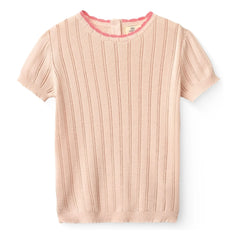 Copenhagen Colors - T-Ribbed T-Shirt Pointelle Organic Cotton | Peach