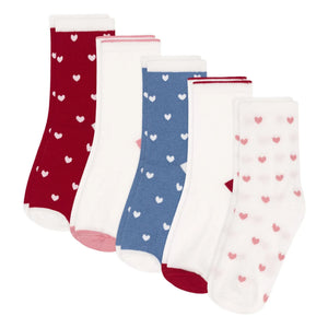 Petit Bateau - Set of 5 Pairs of Jersey High Socks | Red