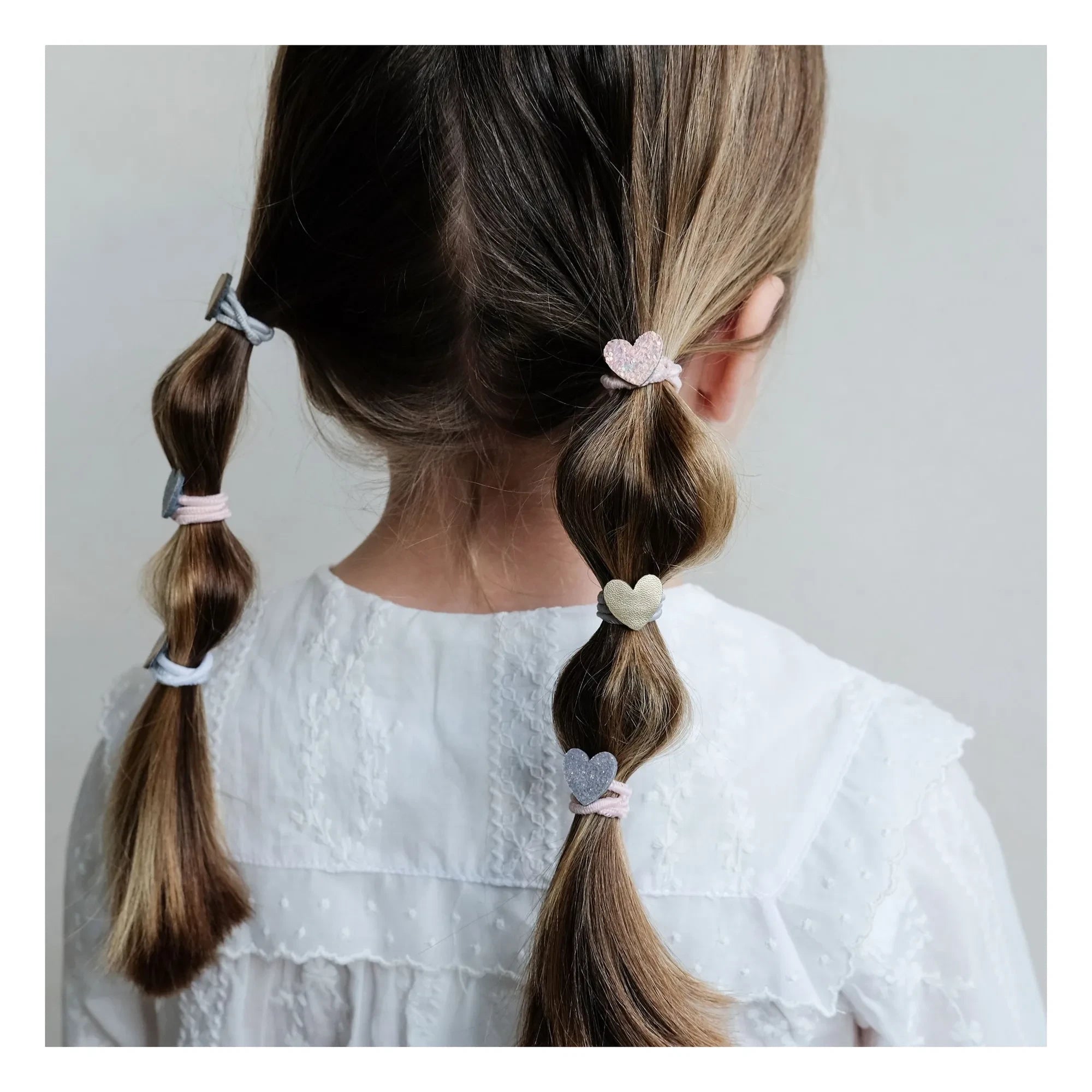 Mimi & Lula - Set of 8 Small Heart Glitter Hair Clips | Pink