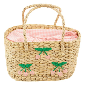 Emile et Ida - Cherry Wicker Basket | Natural
