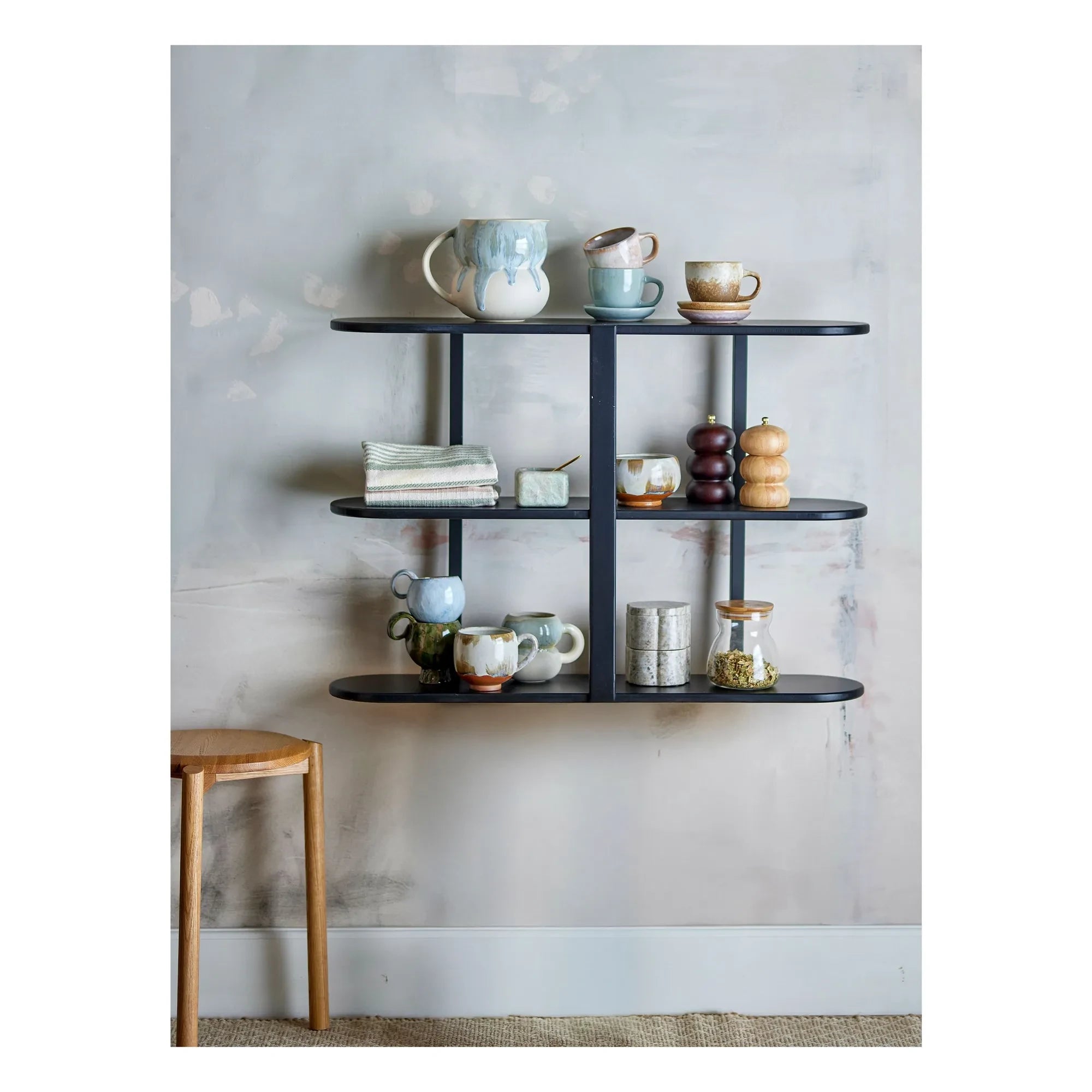 Bloomingville - Vicente raf L80 cm | Siyah