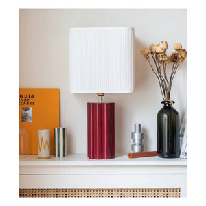 The Socialite Family - Lacquered Wood and Puffed Cotton Gioia Table Lamp - EU Version (220 V) | Burgundy