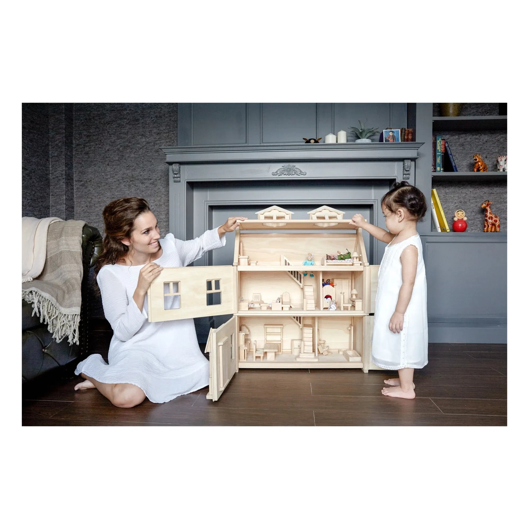 Plan Toys - Wooden Victorian-Style Dollhouse