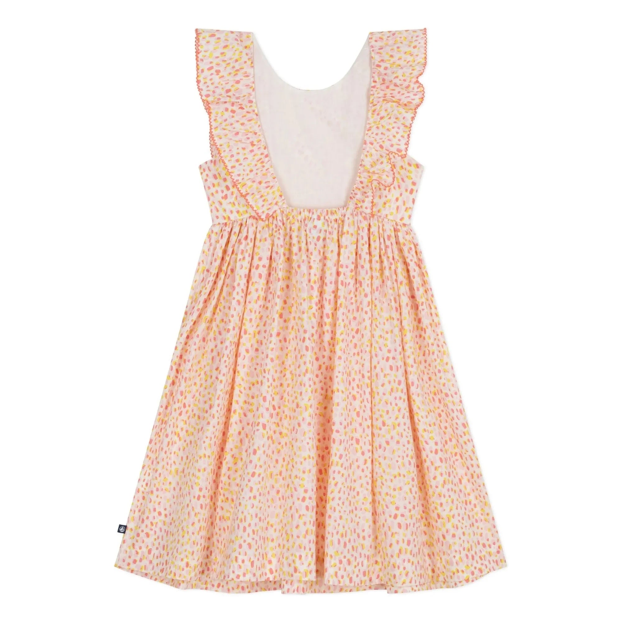 Petit Bateau - Organic Cotton Poplin Polka Dot Dress | Coral